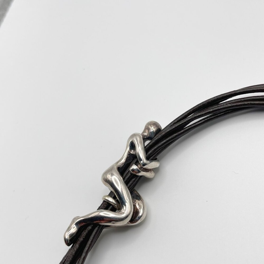 UNO de 50 Leather Silver plated Necklace Skalator Woman Climb BOHO Tassel Dangle - Picture 8 of 16